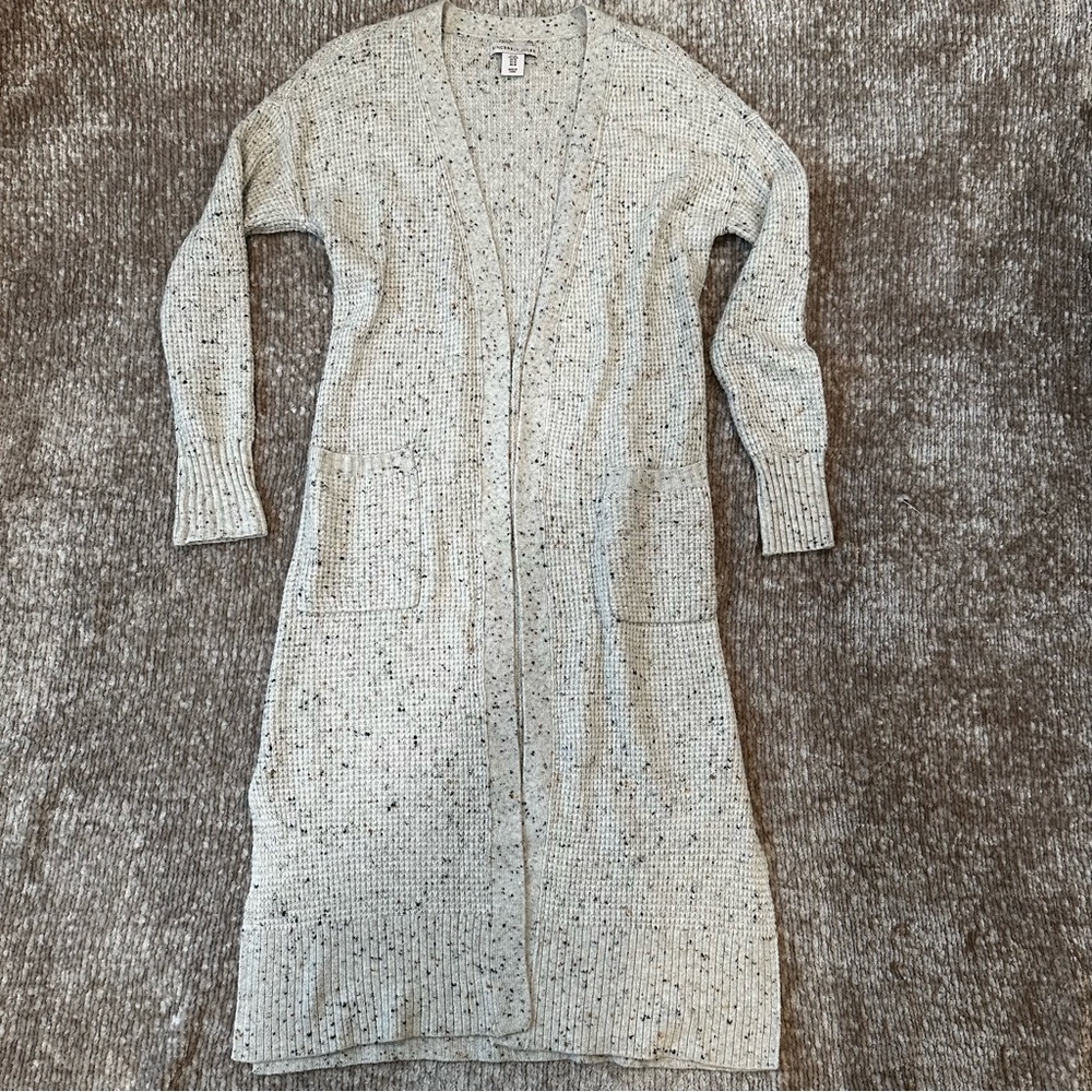 Sincerly Jules Waffle Knit Long Duster Cardigan Sweater